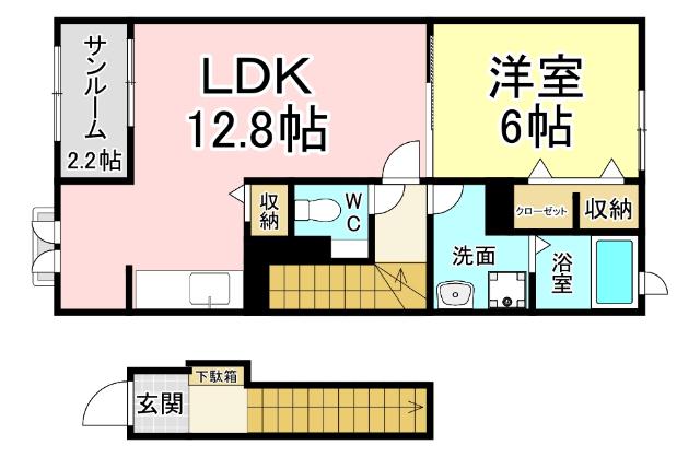 北九州市小倉南区葛原本町アパート 間取り図画像