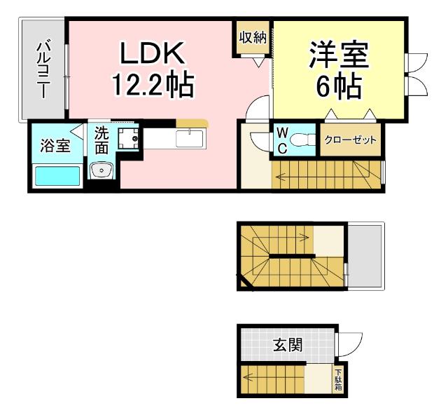 北九州市門司区葛葉アパート 間取り図画像