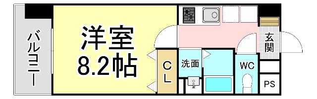 北九州市小倉北区竪町マンション 間取り図画像