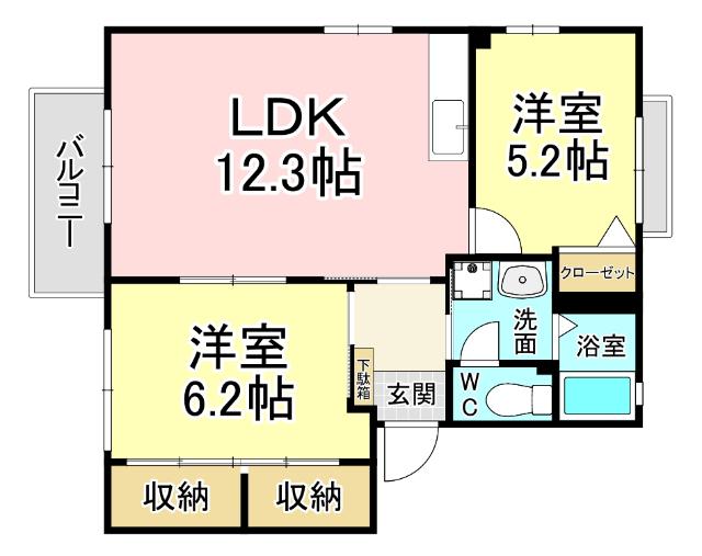 シャーメゾン中曽根　B棟 間取り図画像