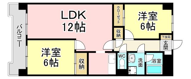 北九州市小倉南区田原新町マンション 間取り図画像