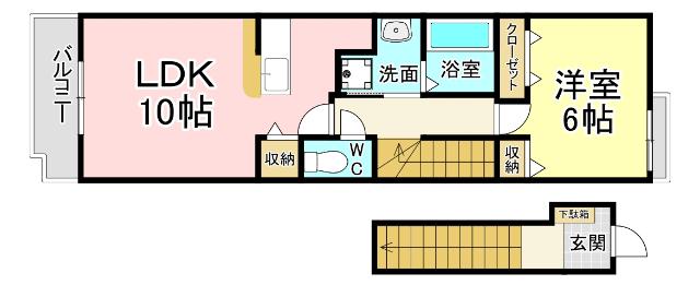 北九州市門司区吉志アパート 間取り図画像