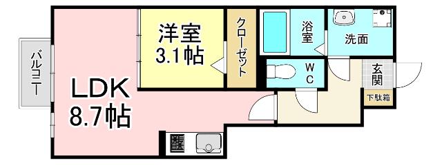 北九州市小倉南区葛原本町アパート 間取り図画像
