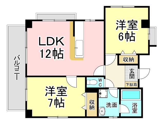 北九州市小倉南区南方マンション 間取り図画像