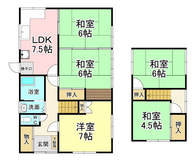 戸畑区丸町1丁目借家 間取り図画像