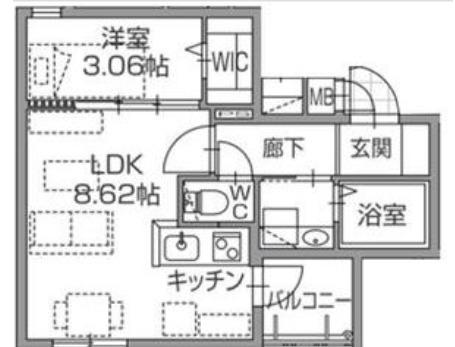 ラクラス南福岡south（401） 間取り図画像