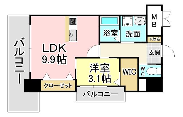 北九州市小倉北区清水マンション 間取り図画像