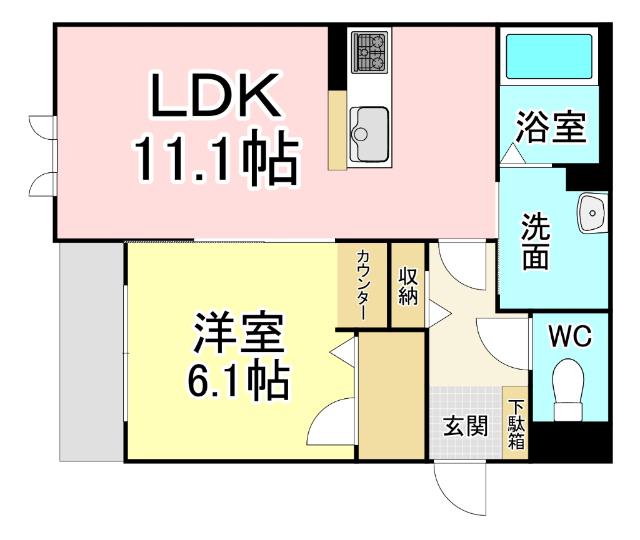 ヴィラウィステリア門司　A棟 間取り図画像