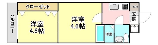 No47.PROJECT２１００小倉駅 間取り図画像