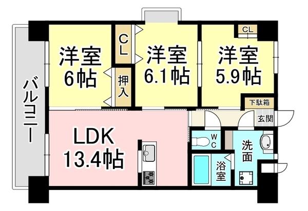 フローラ菜園場 間取り図画像