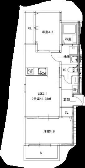 Hale Lea笹原（102） 間取り図画像