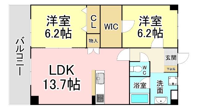 CREWS.ROI Tenjin 間取り図画像