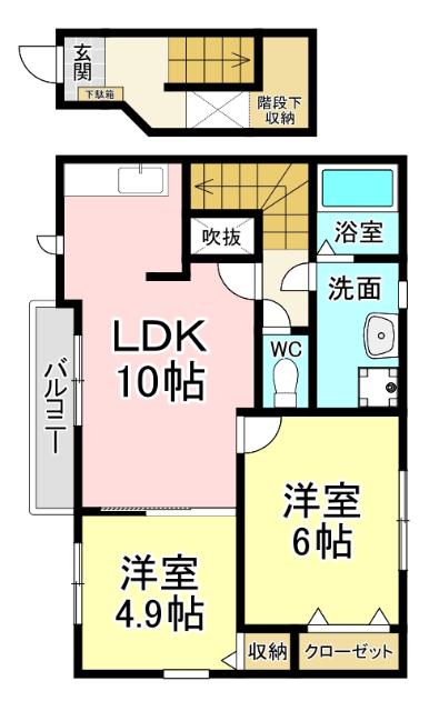 北九州市門司区大字大積アパート 間取り図画像