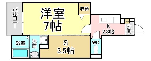 北九州市小倉北区足立アパート 間取り図画像