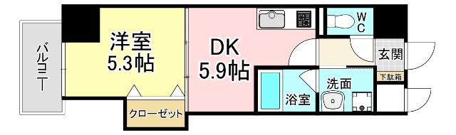 北九州市戸畑区元宮町マンション 間取り図画像
