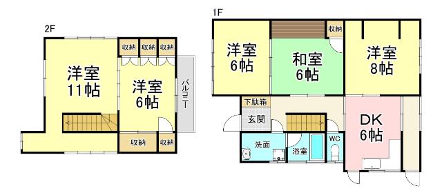 守恒一丁目貸家 間取り図画像
