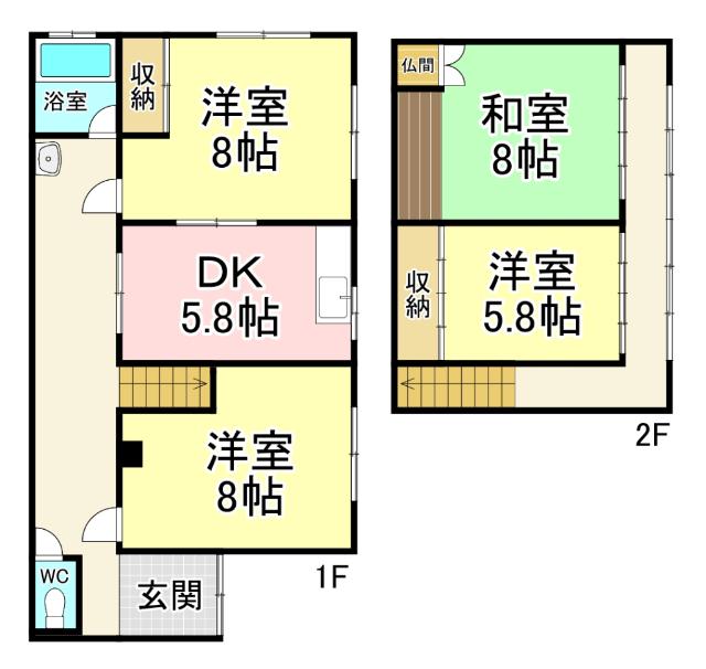 神幸町戸建 間取り図画像
