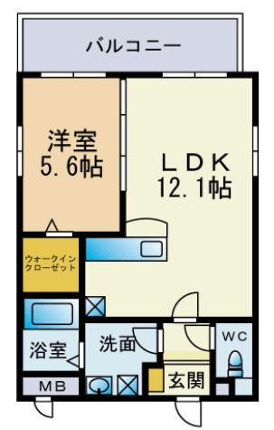クレセント美野島（701） 間取り図画像