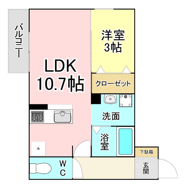パディコート下城野 間取り図画像