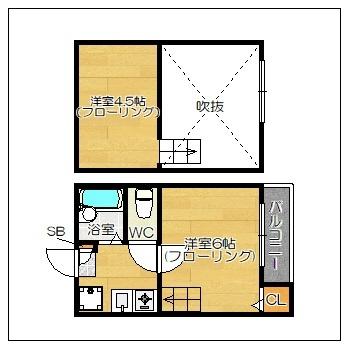 福岡市博多区博多駅南アパート 間取り図画像