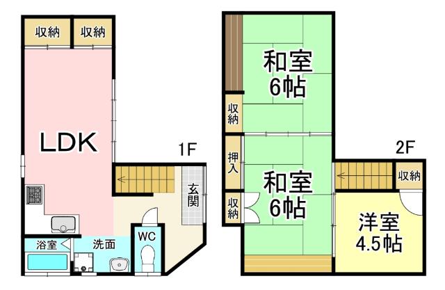 宇佐町貸家 間取り図画像