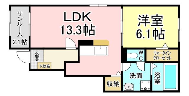北九州市小倉南区朽網東アパート 間取り図画像