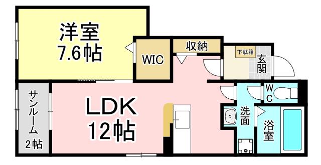 北九州市小倉南区朽網東アパート 間取り図画像