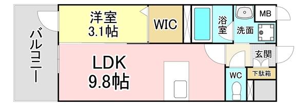 デザイナープリンセス旦過 間取り図画像