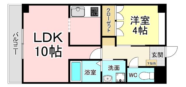 北九州市小倉南区下石田アパート 間取り図画像