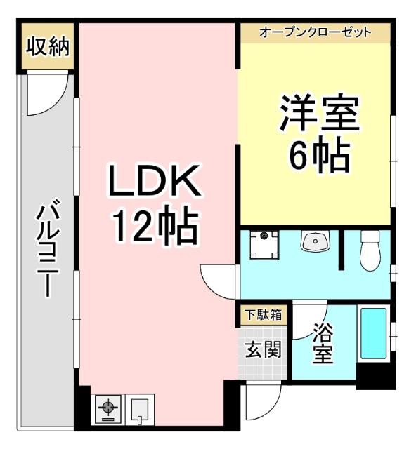 北九州市小倉北区南丘マンション 間取り図画像