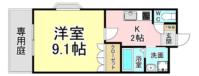 アメニティ徳力 間取り図画像