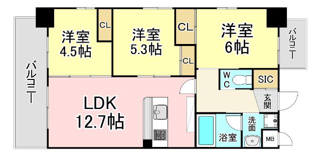 コンダクトレジデンス下城野 間取り図画像