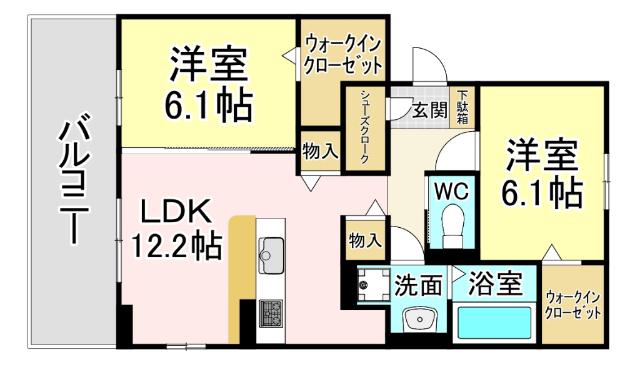 北九州市小倉北区中井アパート 間取り図画像