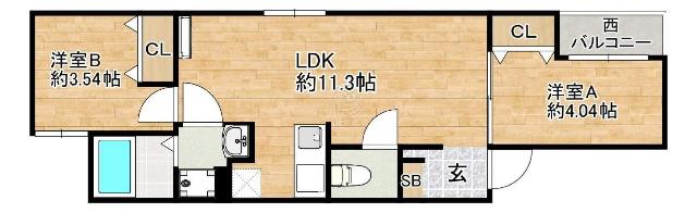 リタリッチ博多（302） 間取り図画像