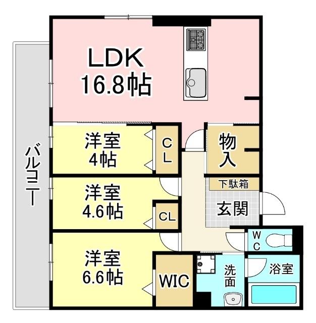 北九州市小倉北区愛宕アパート 間取り図画像