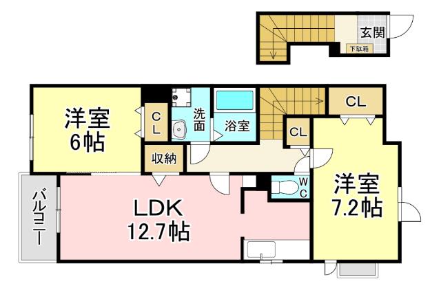 北九州市門司区大字畑アパート 間取り図画像