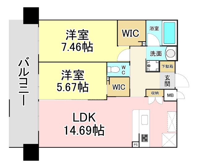 ウイングス城野駅前 間取り図画像