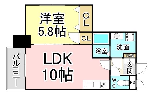 ERIOS COURT 中津口 間取り図画像