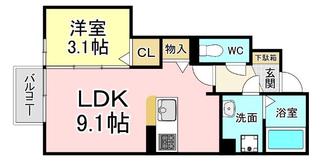 北九州市小倉南区沼本町アパート 間取り図画像