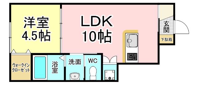 グランディール朽網 間取り図画像