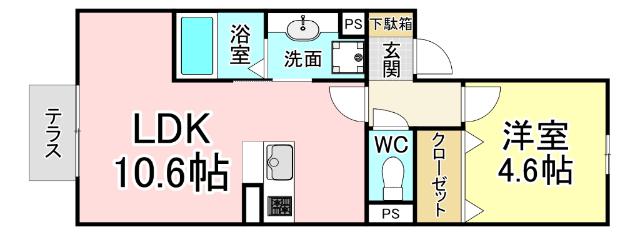 北九州市小倉南区東貫アパート 間取り図画像