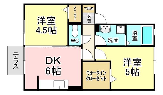 北九州市小倉南区葛原本町アパート 間取り図画像