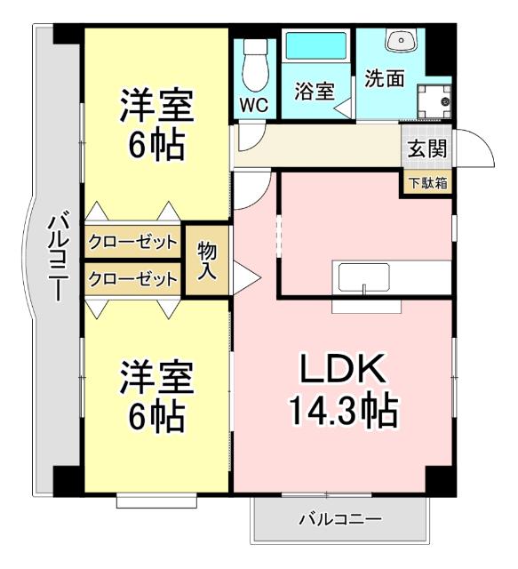 北九州市小倉南区長尾マンション 間取り図画像