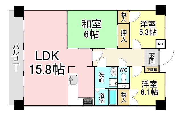 クラブハウス企救丘 間取り図画像
