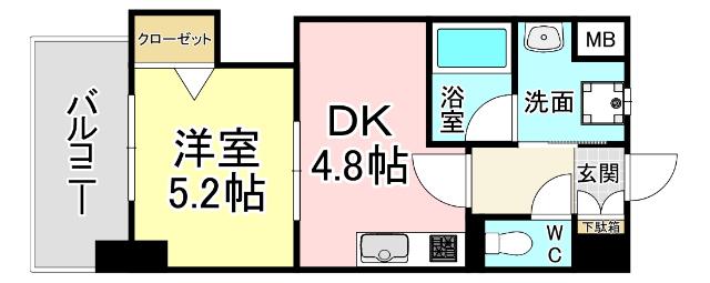 北九州市戸畑区牧山マンション 間取り図画像