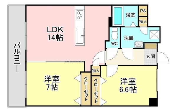 ニューリバー三萩野 間取り図画像