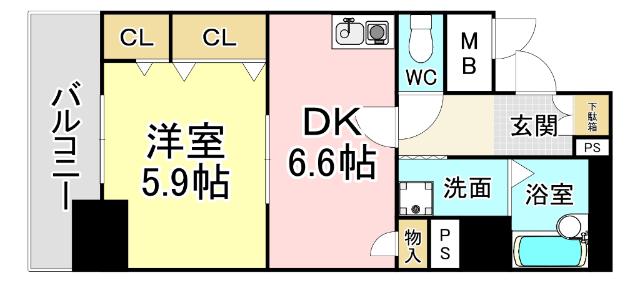 ライオンズマンション三萩野駅前 間取り図画像
