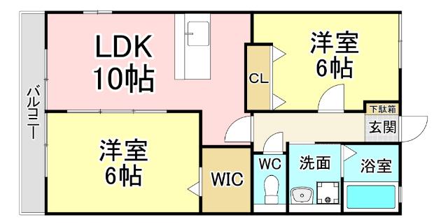 コートユウD棟 間取り図画像