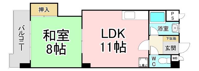 グランドハイツ砂津 間取り図画像