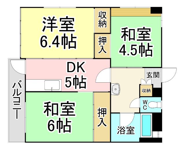 第12小倉三萩野IR BLD. 間取り図画像